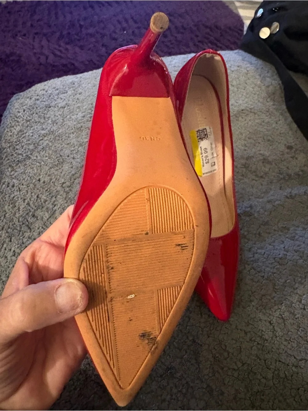 Red Patent Pointed-Toe Pumps - Women's Classic Heel